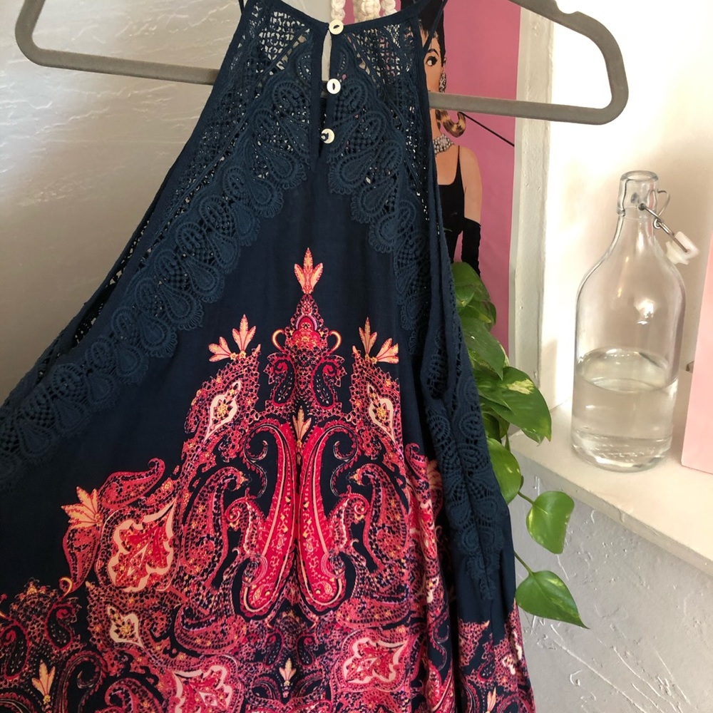 Free People Silky Bandana High-Neck Dress